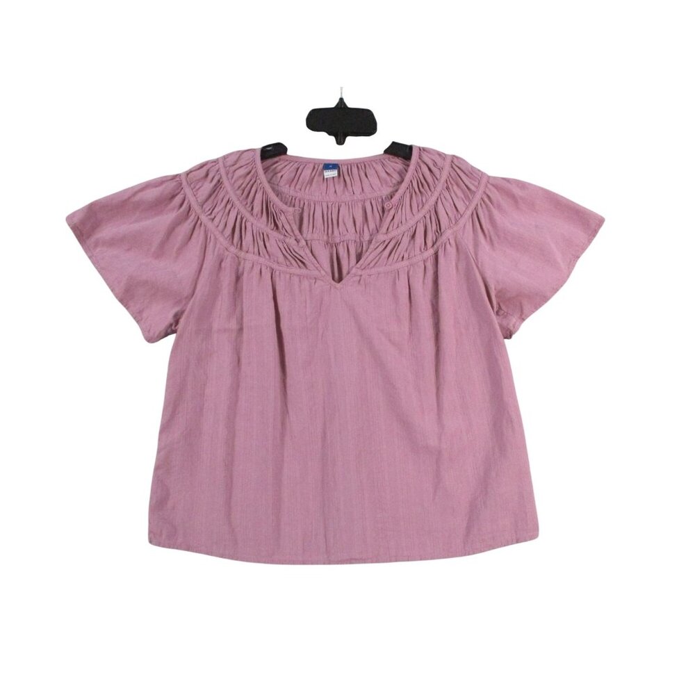 Old Navy Womens Mauve Short Sleeve Blouse Size M Cotton‎ Blend